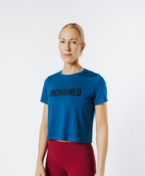 CROP TOP GLIDE bleu pétrole