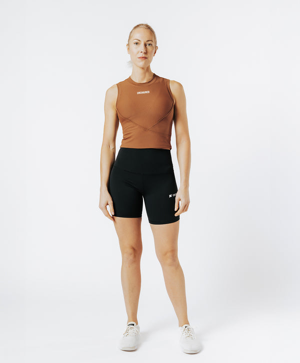 CROP TOP TEXTURED noisette