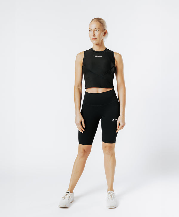 CROP TOP TEXTURED noir