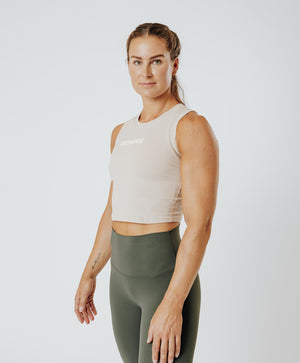 MUSCLE CROP TANK SKIN ivoire
