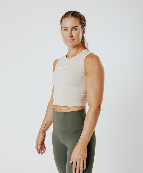 MUSCLE CROP TANK SKIN ivoire