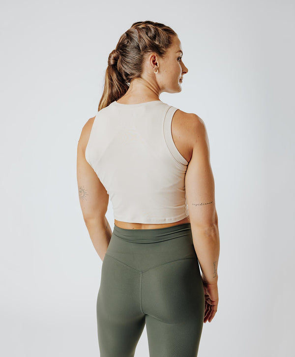 MUSCLE CROP TANK SKIN ivoire