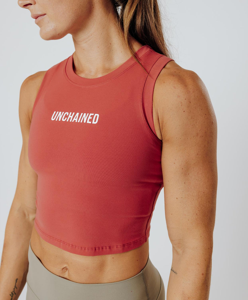 MUSCLE CROP TANK SKIN rouge marsala