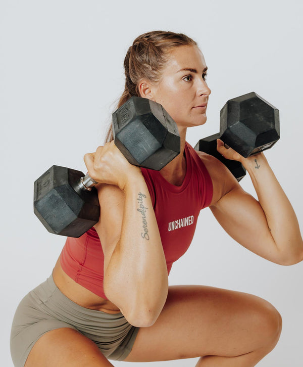 MUSCLE CROP TANK SKIN rouge marsala