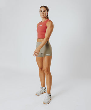 MUSCLE CROP TANK SKIN rouge marsala