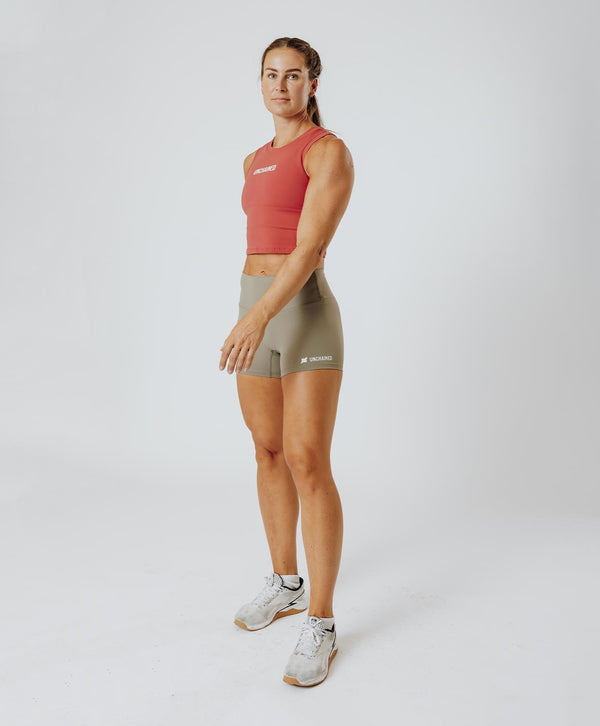 MUSCLE CROP TANK SKIN rouge marsala