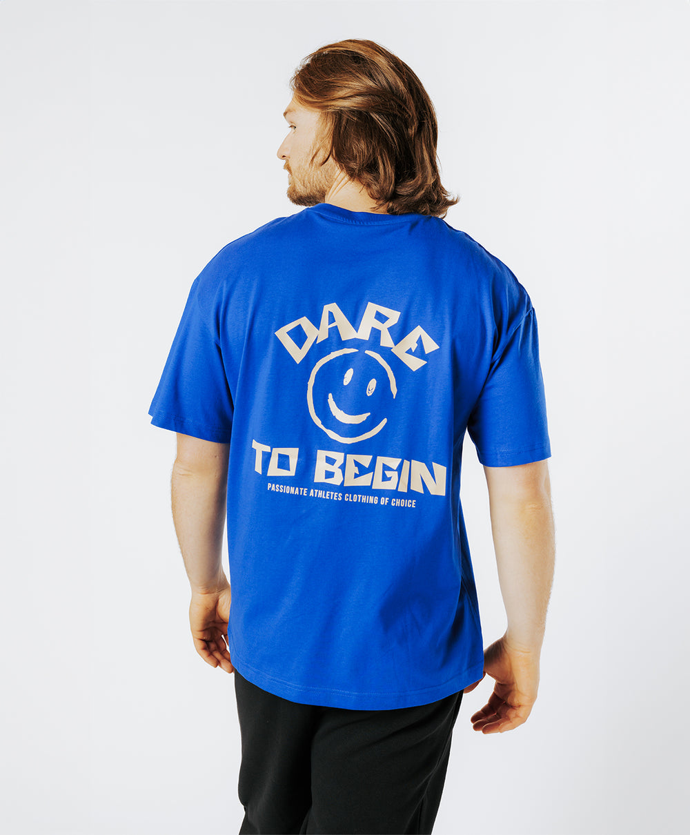 T-<tc>S</tc>SHIRT OVER<tc>S</tc>SIZED <tc>M</tc>IXTE DARE TO BEGIN electric blue