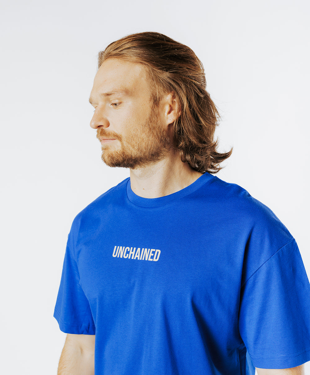 T-<tc>S</tc>SHIRT OVER<tc>S</tc>SIZED <tc>M</tc>IXTE DARE TO BEGIN electric blue