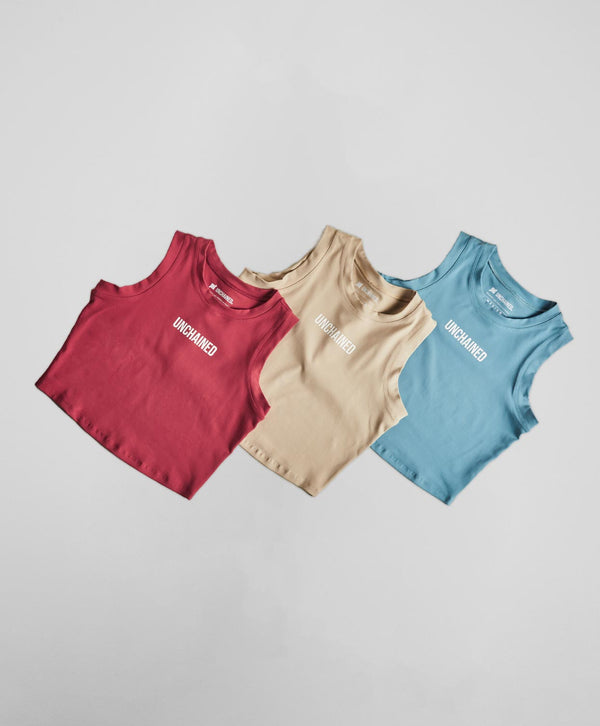 MUSCLE CROP TANK SKIN ivoire